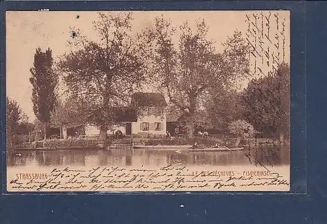 [Ansichtskarte] AK Straßburg Fischerinsel 1908. 