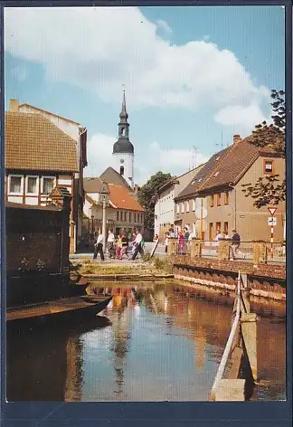 [Ansichtskarte] AK Lübbenau Blick von der Spree zur Nicolaikirche 2000. 
