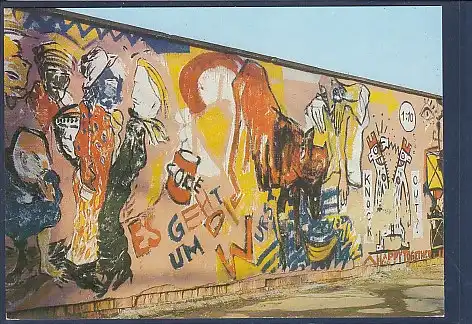 [Ansichtskarte] AK Berlin Graffity an der Berliner Mauer 1990. 