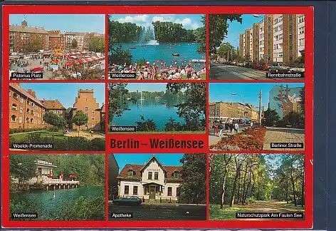[Ansichtskarte] AK Berlin Weißensee 9.Ansichten Pistorius Platz - Rennbahnstraße 1990. 