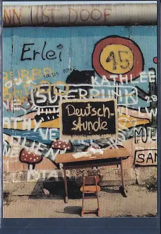 [Ansichtskarte] AK Berliner Mauer Kunst Deutschstunde Stresemannstraße 1986. 