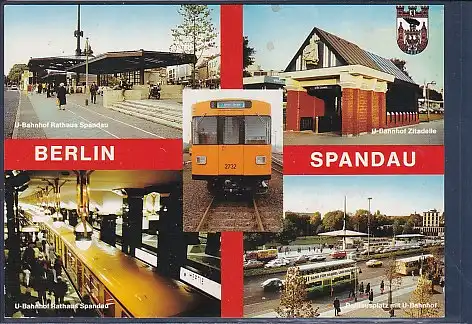 [Ansichtskarte] AK Berlin Spandau 5.Ansichten U Bahnhof Rathaus Spandau - U Bahnhof Zitadelle 1980. 