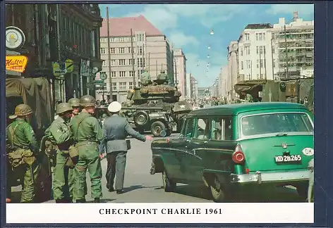[Ansichtskarte] AK Berlin Grenzübergang Checkpoint Charlie 1961. 