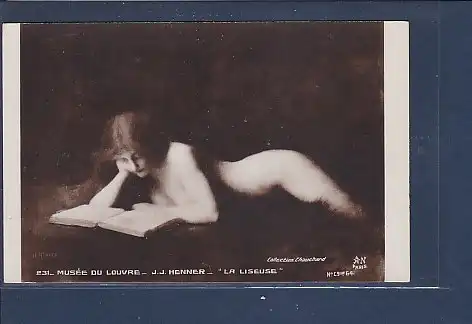 [Ansichtskarte] AK Musee Du Louvre - J.J. Henner - La Liseuse 1920. 