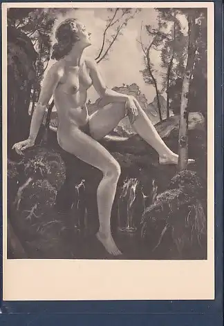 [Ansichtskarte] AK München H.D.D.K. Ernst Liebermann NaJade an der Quelle 1950. 