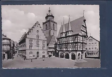 [Ansichtskarte] AK Alsfeld Marktplatz mit Rathaus 1954. 