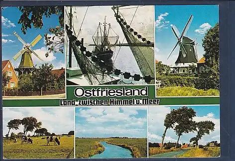 [Ansichtskarte] AK Ostfriesland Land zwischen Himmel u. Meer 6.Ansichten 1977. 