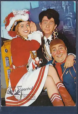 [Ansichtskarte] AK Grüße vom Kölner Karneval Tünnes und Schal m.d. Mariechen 1970. 