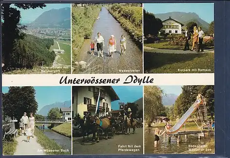[Ansichtskarte] AK Unterwössener Idylle 6.Ansichten Kurpark - Badeanstalt 1970. 