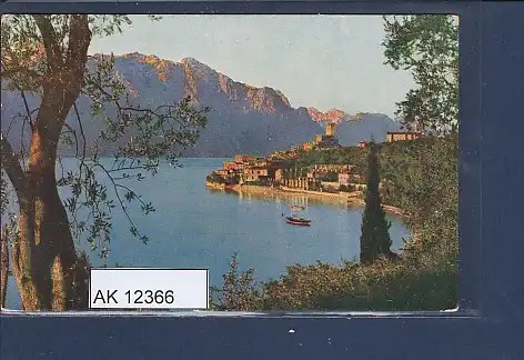 [Ansichtskarte] AK Garda See Malcesine bei Sonnenuntergang 1920. 
