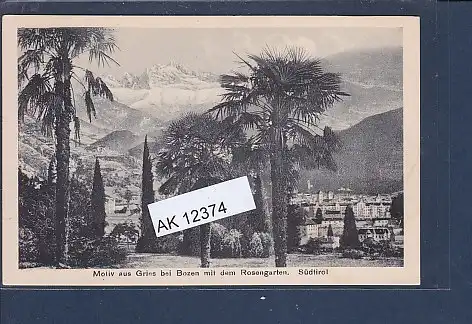 [Ansichtskarte] AK Motiv aus Gries bei Bozen mit dem Rosengarten 1920. 