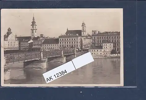 [Ansichtskarte] AK Linz a./Donau Motiv von der Urfahrer Donaulände 1924. 