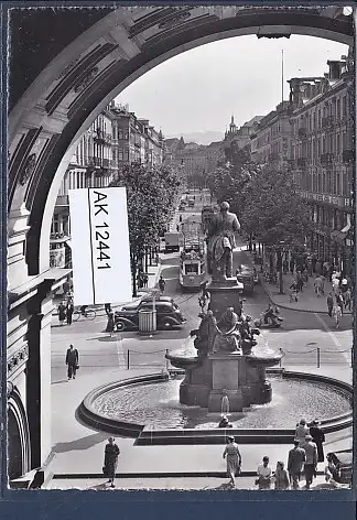 [Ansichtskarte] AK Zürich Bahnhofstrasse Alfred Escher Denkmal 1960. 