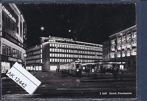 [Ansichtskarte] AK Zürich Paradeplatz 1960. 