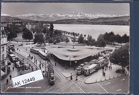 [Ansichtskarte] AK Z 9001 Zürich Bellevueplatz 1960. 