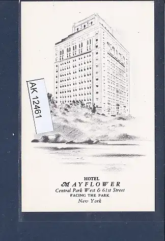 [Ansichtskarte] AK Hotel Mayflower Central Park West & 61st Street New York 1950. 