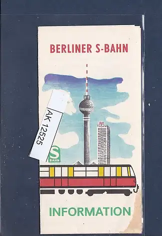 Faltplan Berliner S-Bahn Information mit Liniennetz 1974
