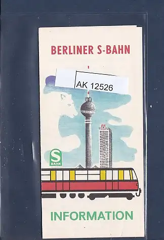 Faltplan Berliner S-Bahn Information mit Liniennetzplan 1974