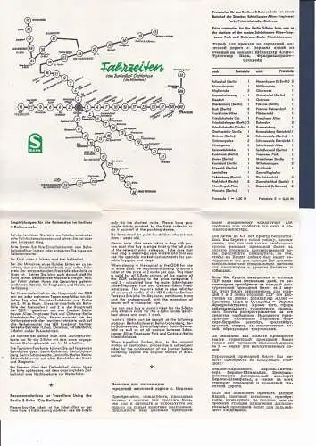 Faltplan Berliner S-Bahn Information mit Liniennetzplan 1974