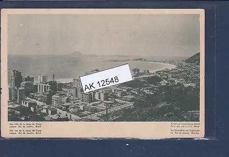 [Ansichtskarte] AK Ein Strandbild von Copacabana Rio de Janeiro Brasilien 1930. 