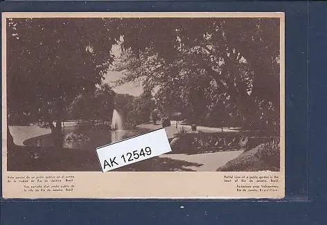 [Ansichtskarte] AK Parkanlage eines Volksgartens Rio de Janeiro Brasilien 1930. 