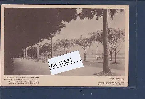 [Ansichtskarte] AK Parkanlage am Gloriaviertel im Hintergrund die Wolkenkratzer Rio Brasilien 1930. 