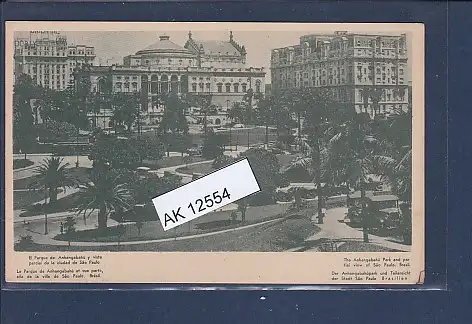 [Ansichtskarte] AK Der Anhangabahupark und Teilansicht der Stadt Sao Paulo 1930. 