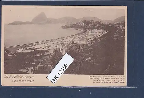 [Ansichtskarte] AK Ansicht des Gloriaviertels im Hintergrund Pao de Assucar Rio de Janeiro 1930. 