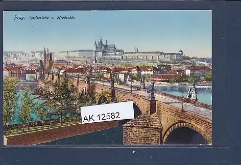 [Ansichtskarte] AK Prag Karlsbrücke u. Hradschin 1920. 