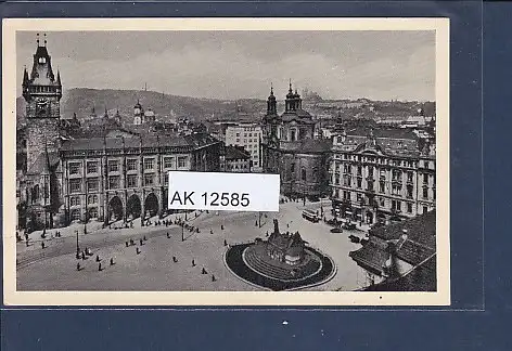 [Ansichtskarte] AK Prag Altstädter Ringplatz mit Rathaus und Husdenkmal 1930. 