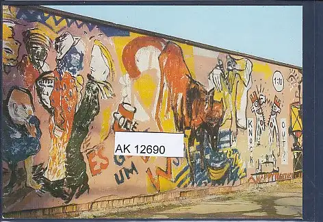 [Ansichtskarte] AK Berlin Graffity an der Berliner Mauer 1990. 
