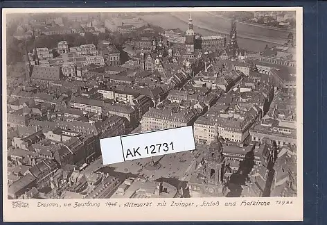 [Ansichtskarte] AK Dresden v.d. Zerstörung 1945 Altmarkt mit Zwinger 1967. 