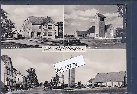 [Ansichtskarte] AK Grüße aus Wissingen 4.Ansichten H. Hellmeier - Partie an der Post 1970. 