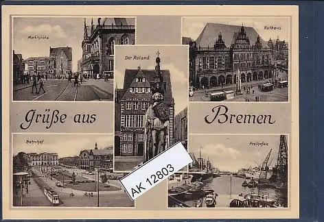 [Ansichtskarte] AK Grüße aus Bremen 5.Ansichten Bahnhof 1940. 