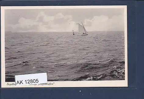 [Ansichtskarte] AK Segelboot bei der Seeboje Affenkasten 1940. 