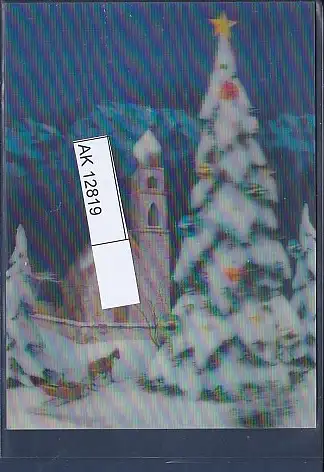 [Ansichtskarte] 3D AK Kirche mit Weihnachtsbaum 1973. 