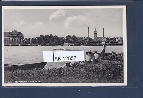 [Ansichtskarte] AK Wildau Badeanstalt u. Bootshaus 1940. 