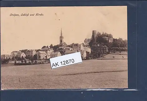 [Ansichtskarte] AK Stolpen Schloß und Kirche 1917. 