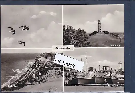 [Ansichtskarte] AK Hiddensee 4.Ansichten Leuchtturm - Im Hafen 1968. 