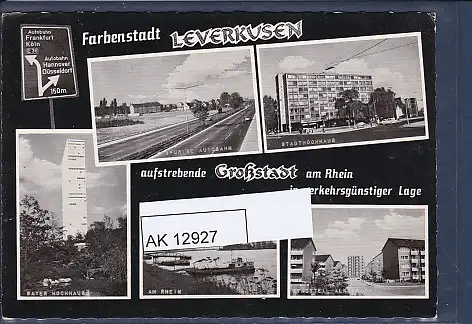 [Ansichtskarte] AK Farbenstadt Leverkusen 5.Ansichten Stadthochhaus - Autobahn 1967. 