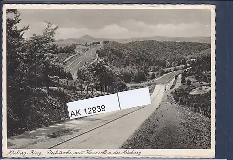 [Ansichtskarte] AK Nürburg Ring Steilstrecke mit Karussel u. der Nürburg 1950. 