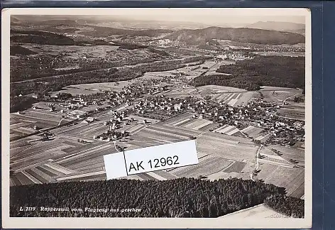 [Ansichtskarte] AK Rapperswil vom Flugzeug aus gesehen 1940. 
