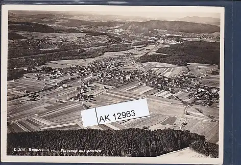 [Ansichtskarte] AK Rapperswil vom Flugzeug aus gesehen 1940. 