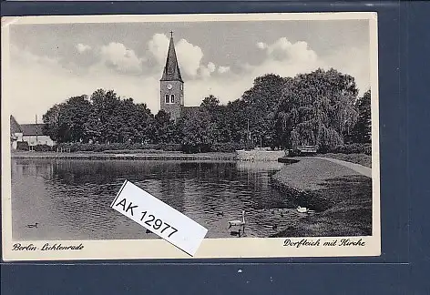 [Ansichtskarte] AK Berlin Lichtenrade Dorfteich mit Kirche 1951. 