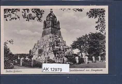 [Ansichtskarte] AK Berlin Grünau Sportdenkmal am Langensee 1940. 