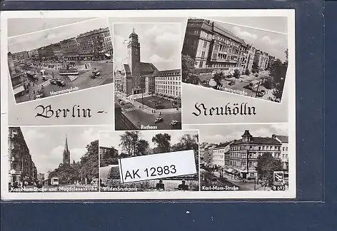 [Ansichtskarte] AK Berlin Neukölln 6.Ansichten Hermannplatz - Hermannstraße 1959. 