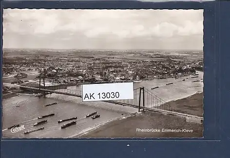 [Ansichtskarte] AK Rheinbrücke Emmerich - Kleve Luftbild 1966. 