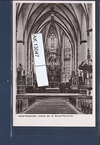 [Ansichtskarte] AK Kalkar Inneres der St. Nicolai Pfarrkirche 1950. 