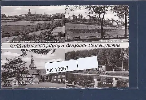 [Ansichtskarte] AK Gruß aus der 750 jährigen Bergstadt Rüthen / Möhne 4.Ansichten 1955. 