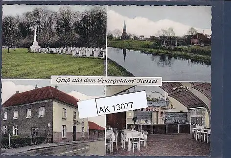 [Ansichtskarte] AK Gruß aus dem Spargeldorf Kessel 4.Ansichten Hotel Stoffelen 1960. 